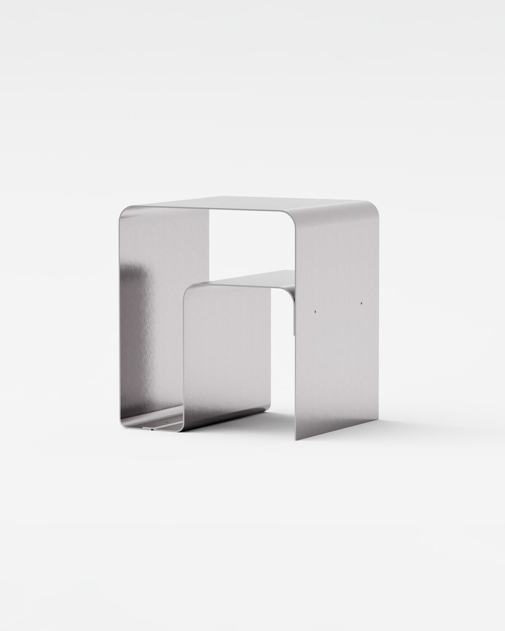 Sidebord/lille sofabord i børstet aluminium