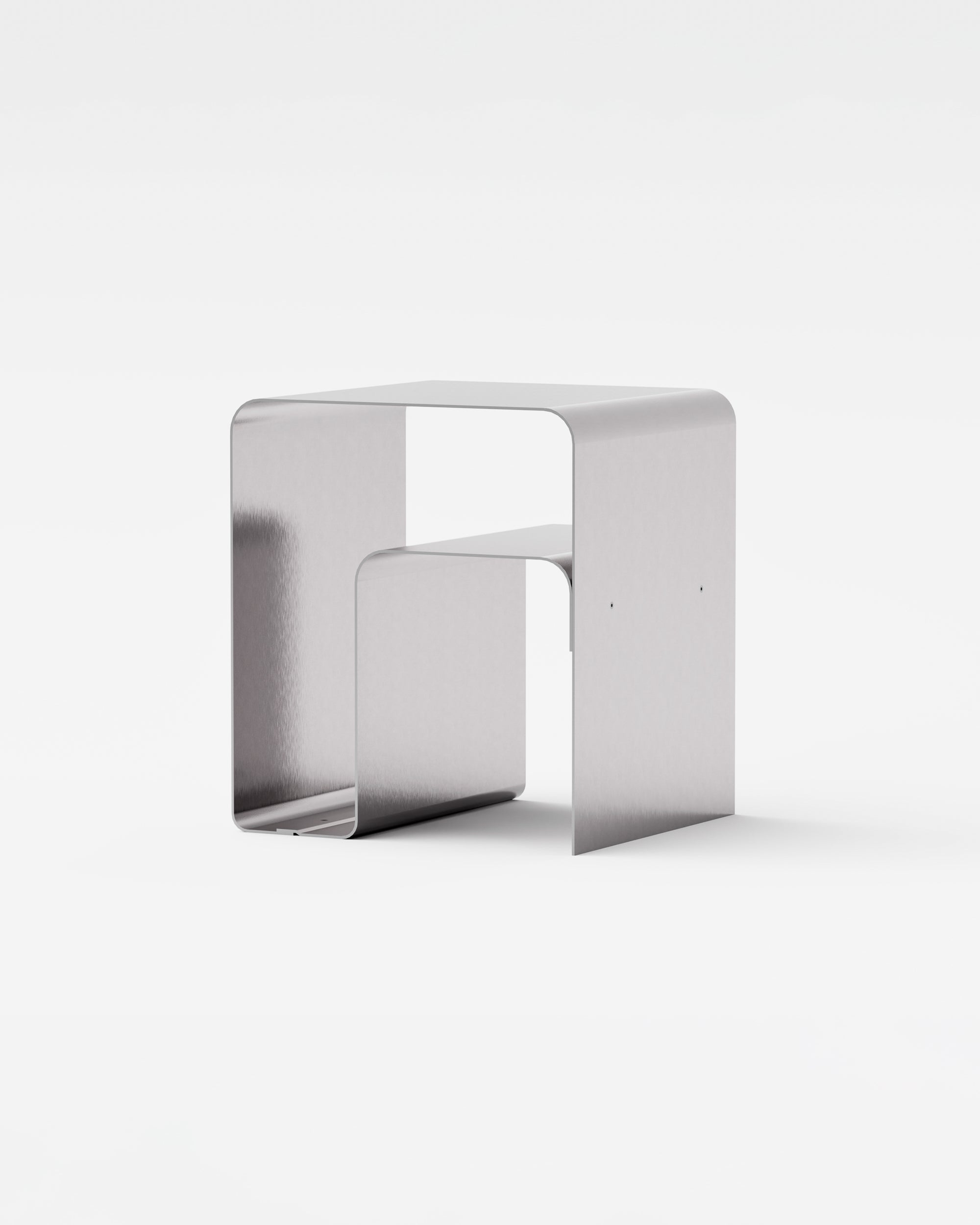 Sidebord/lille sofabord i børstet aluminium